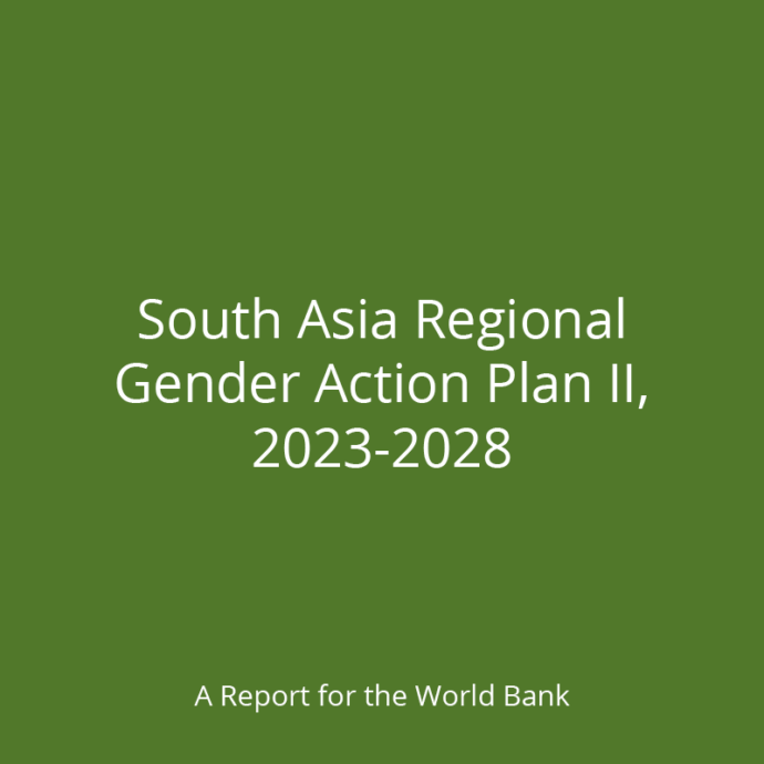 Alt="" Green background, white text "South Asia Regional Gender Action Plan II, 2023-2028"