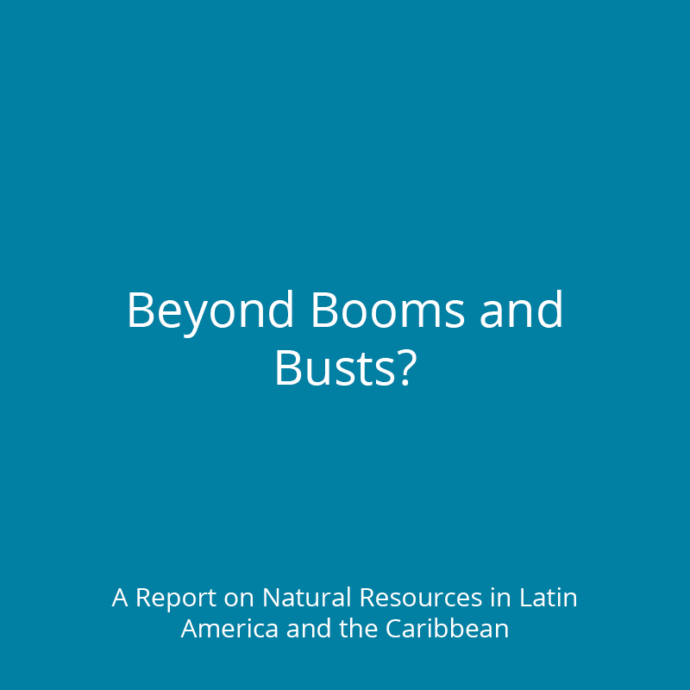 Alt="" Teal background, white text "Beyond Booms and Busts"