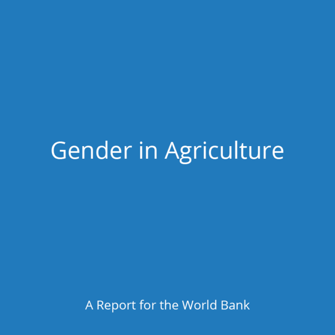 Alt="" Blue background, white text "Gender in Agriculture"