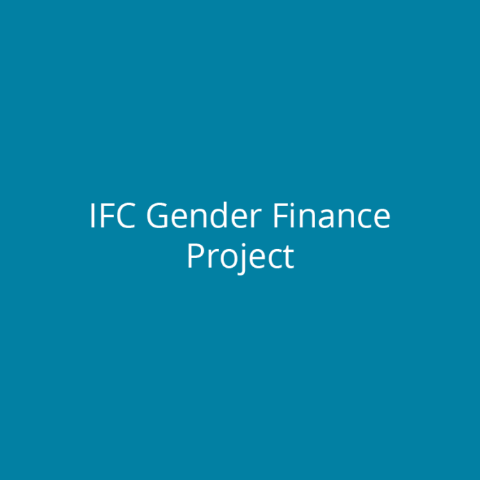Alt="" Teal background, white text "IFC Gender Finance Project"