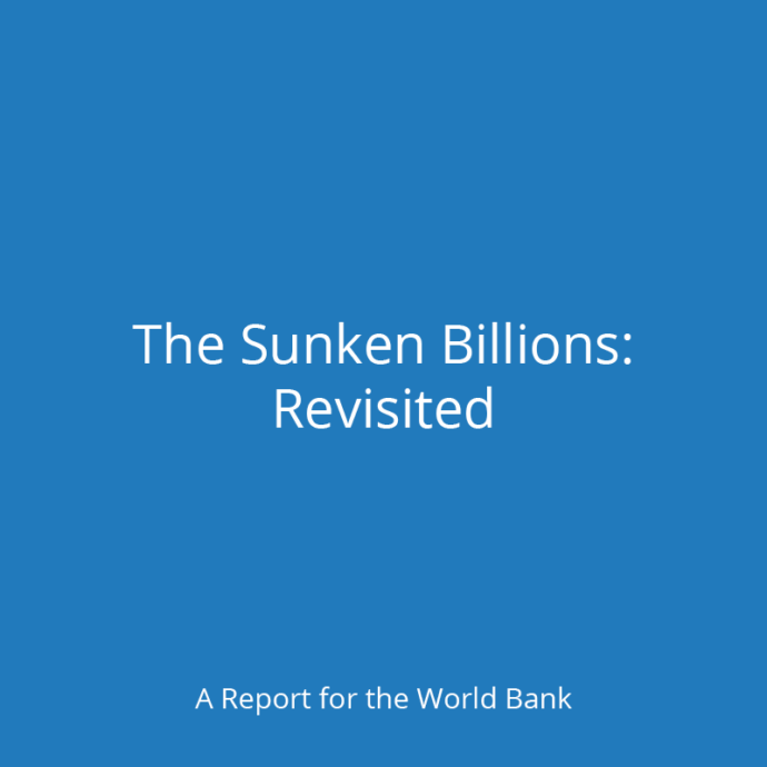 Alt="" Blue background, white text "The Sunken Billions: Revisited"